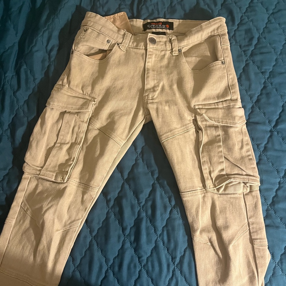 Men's Cream Cargo Pants